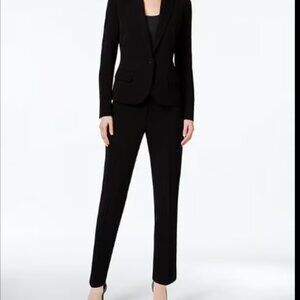 NEW NWT $280 Anne Klein women's black business pant suit set 2 4 SMALL S